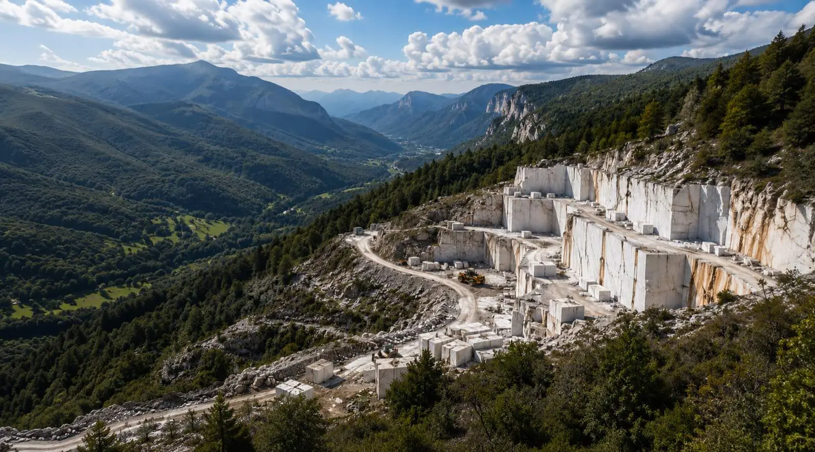 A working natural stone quarry at the source