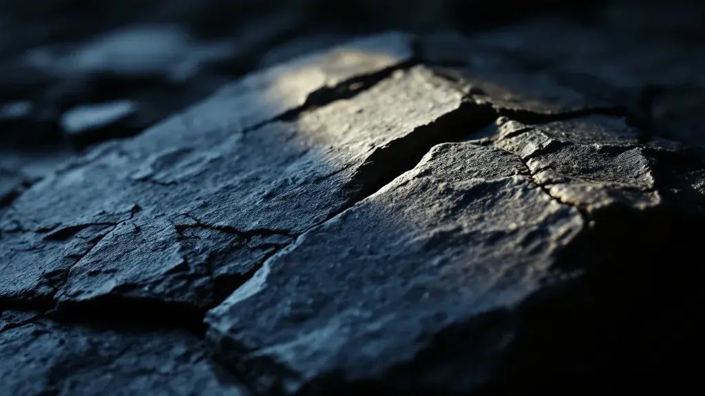 Inspection light raking across a natural stone surface