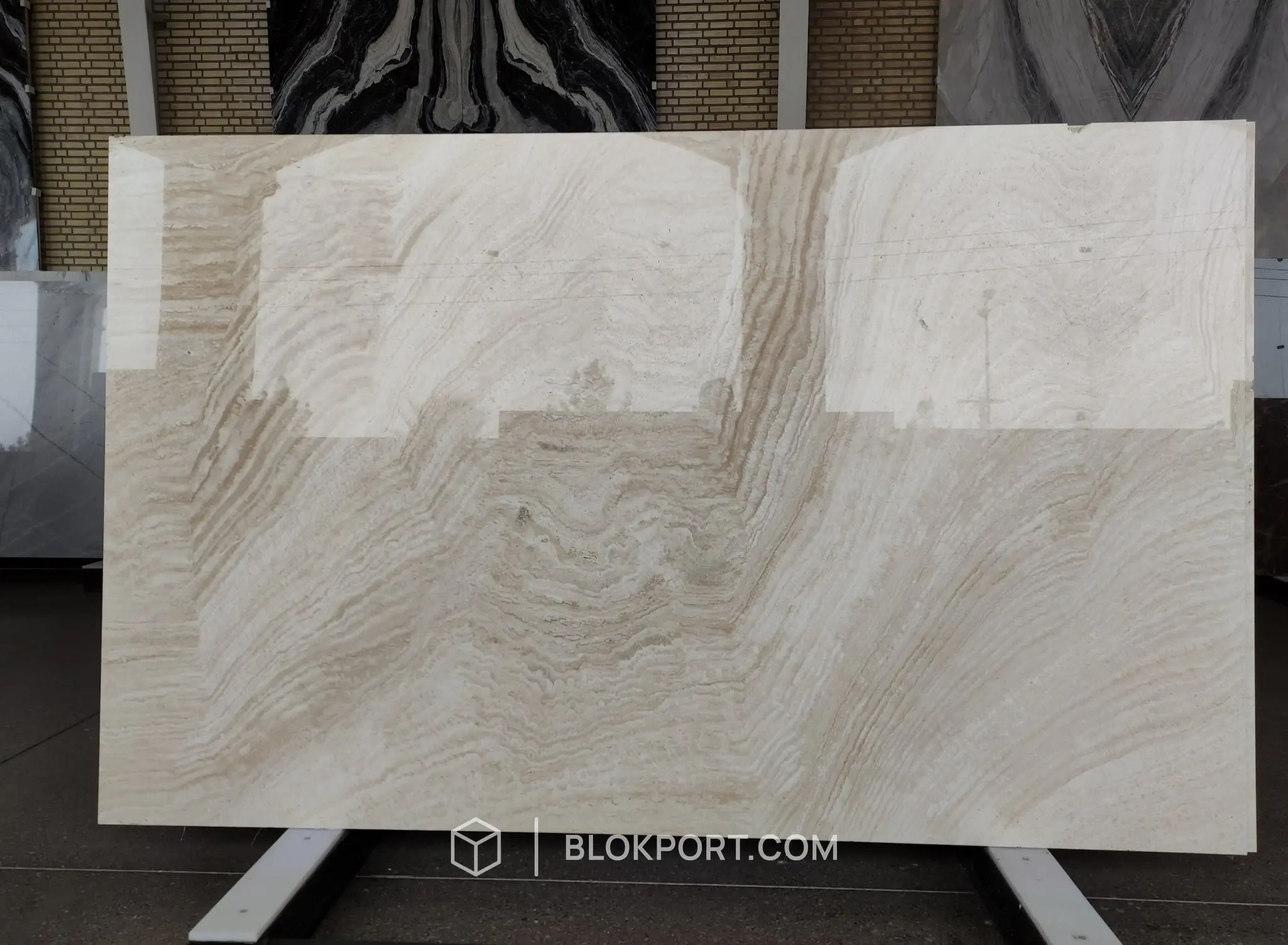 Iran White Polished Travertine, photo 1 of 3